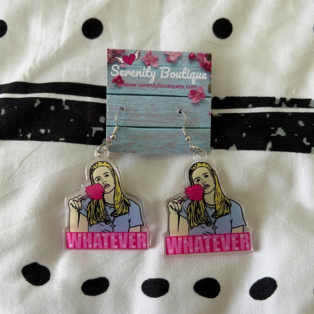 Clueless earrings! Cher Horowitz “Whatever” 🩷 NWT.
